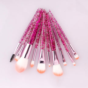 10 Makeup Brushes Powder-Filled Handle Makeup Brush Set