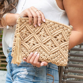 Macrame Tassel Clutch