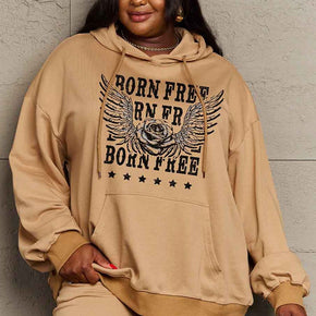 Simply Love Simply Love Full Size BORN FREE Graphic Hoodie