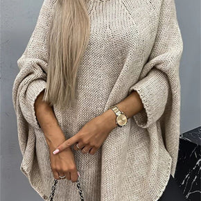 Round Neck Batwing Sleeve Sweater