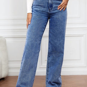 High Waist Straight Jeans