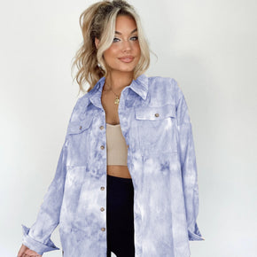 Tie-Dye Button Up Long Sleeve Shirt