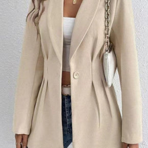 One Button Long Sleeve Blazer