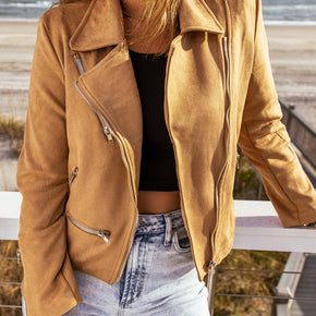 Zip-Up Suede Jacket