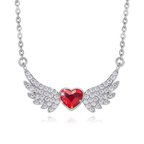 Crystals 4.00 Ct Ruby Flying with the Wings of an Angel Necklace