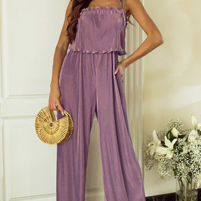 Square Neck Spaghetti Strap Jumpsuit