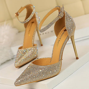 Shiny Rhinestones High Heels Shoes