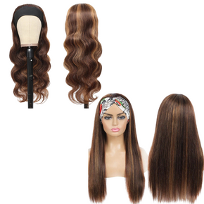 Piano Highlight Headband Body Wave Glueless Human Hair Wigs Virgin Hair