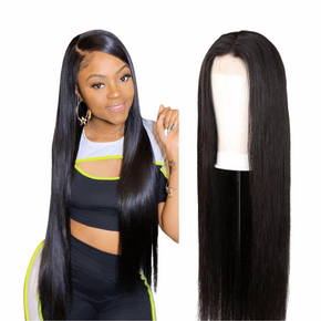 180% Density Full Transparent Lace Front Straight Human Hair Wigs