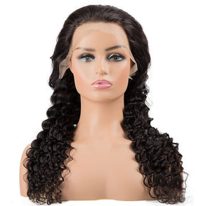 Loose Deep Wave Transparent Lace Frontal Brazilian Human Hair Wig