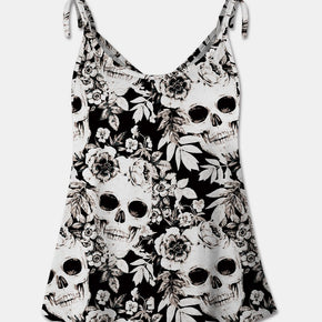 Skull Print Scoop Neck Cami