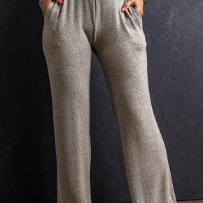 Pocketed High Waist Wide Leg Pants