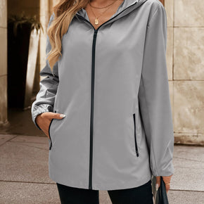 Ivy Lane Pocketed Zip Up Hooded Jacket