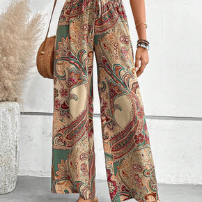 Printed Wide Leg Pants