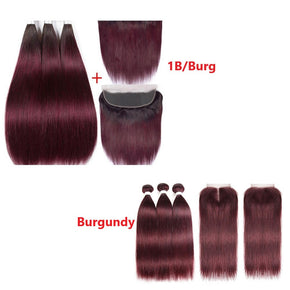 Straight Hair BUNDLES with 4x4 CLOSURES & FRONT