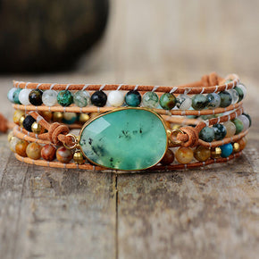 Natural Stone & Agate Layered Bracelet