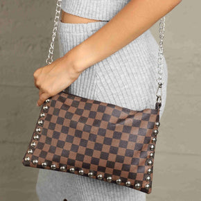 Adored PU Leather Studded Shoulder Bag