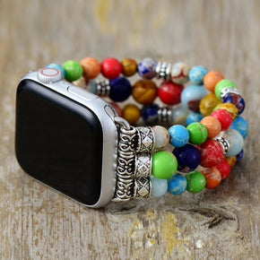 Synthetic Imperial Jasper Beaded Watchband Bracelet