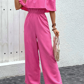 Perfee Off-Shoulder Wide Leg Jumpsuit