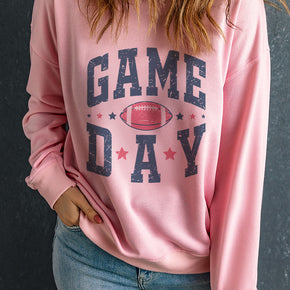 GAME DAY Round Neck Long Sleeve Sweatshirt