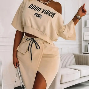 Two Piece Good Viber One Shoulder