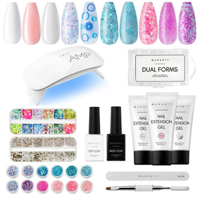 Poly Nail Extension Gel Kit with Lamp, Mermaid Couture 30g Builder