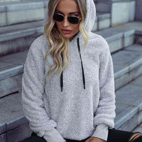 Drawstring Teddy Hoodie