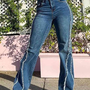 Raw Hem High Waist Jeans