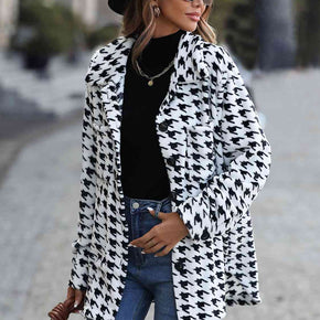 Houndstooth Button Down Jacket