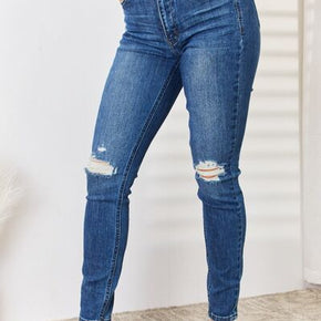 Judy Blue Full Size High Waist Distressed Slim Jeans